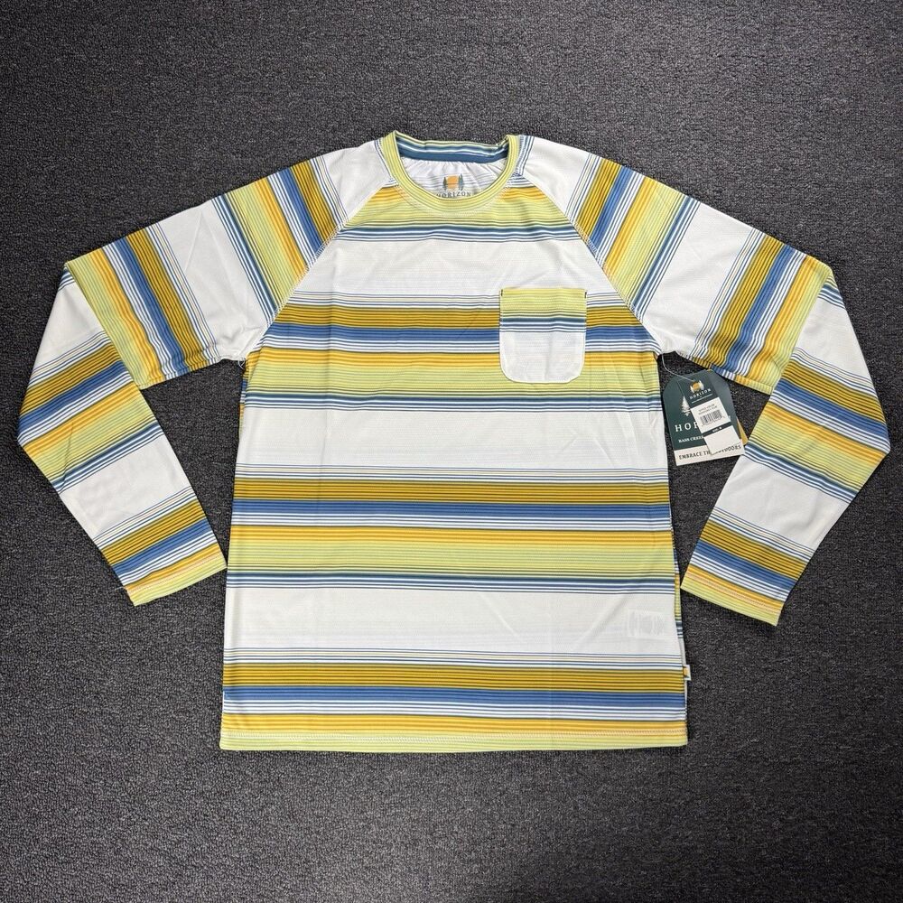 Horizon by Bass Creek Outfitters Men's Striped UPF 50+ Long Sleeve Sun Shirt M